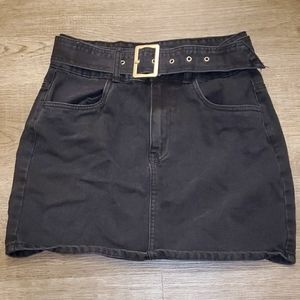 Black Denim Skirt